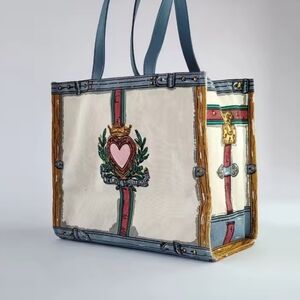 NWT Retired Brighton "In Love We Trust" Tom Clancy Canvas Tote Bag 11 x 13 x 5.5